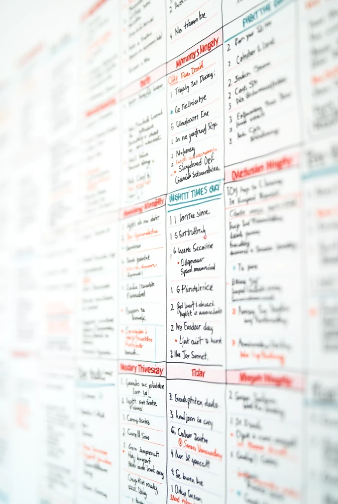 Image of a calendar full of appointments, with notes and deadlines