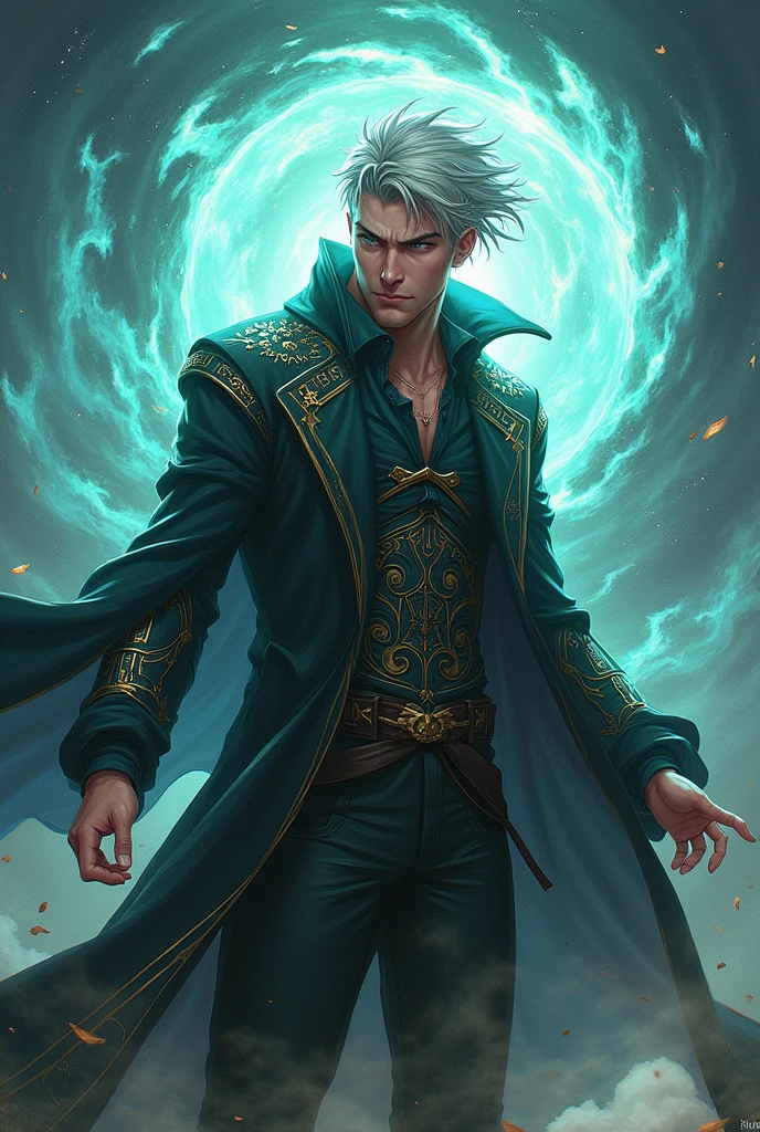 40 year old male magician with thin anime hair