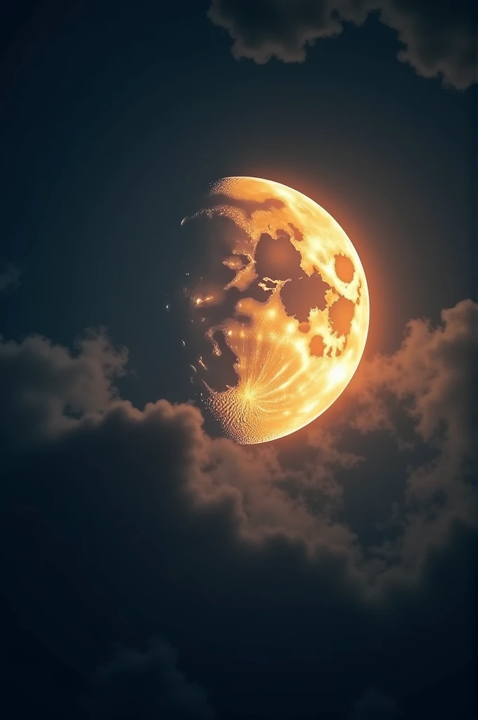 The moon seen from an angle of 39° through the human eye