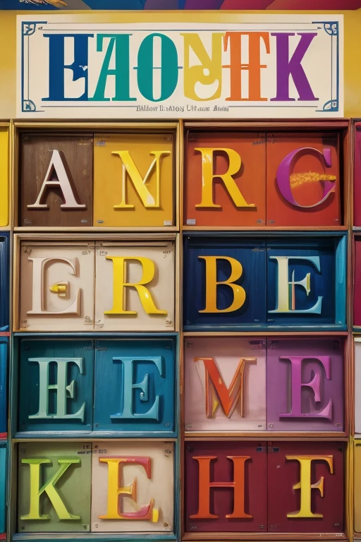 cover of painting book alphabetical letters, with vivid colors