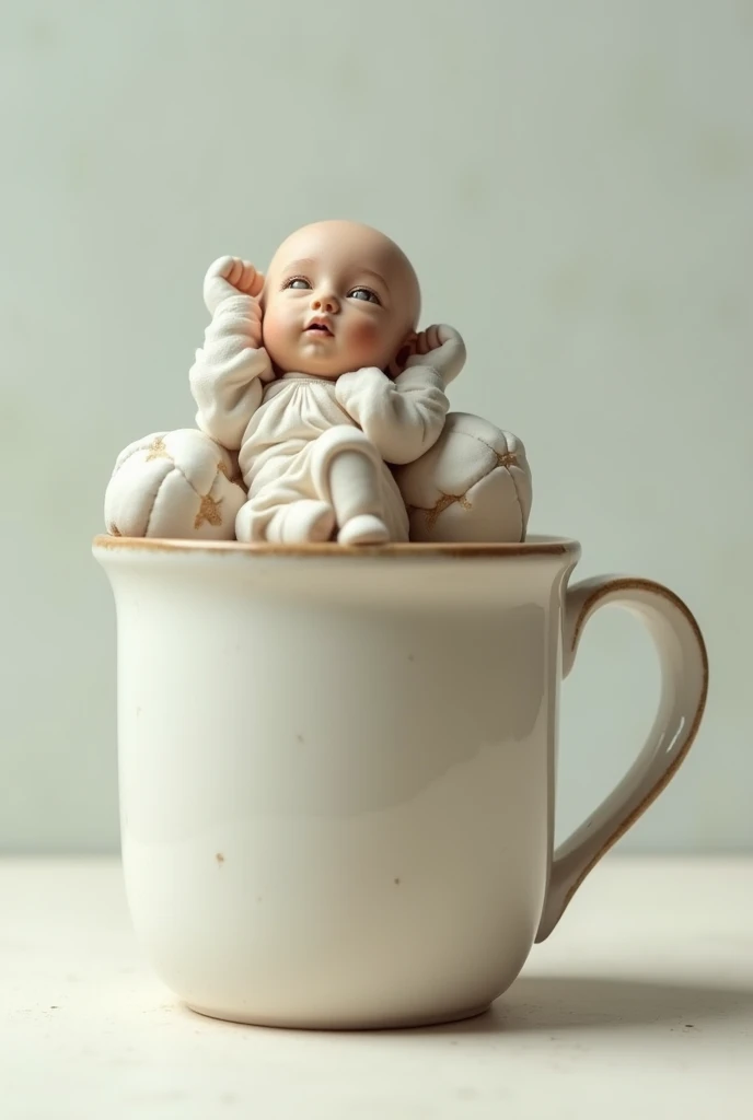 a mug holding a person