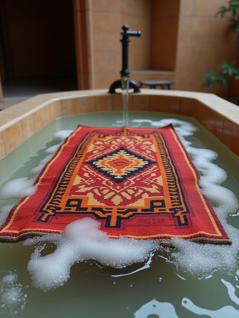 imagine a rug being washed