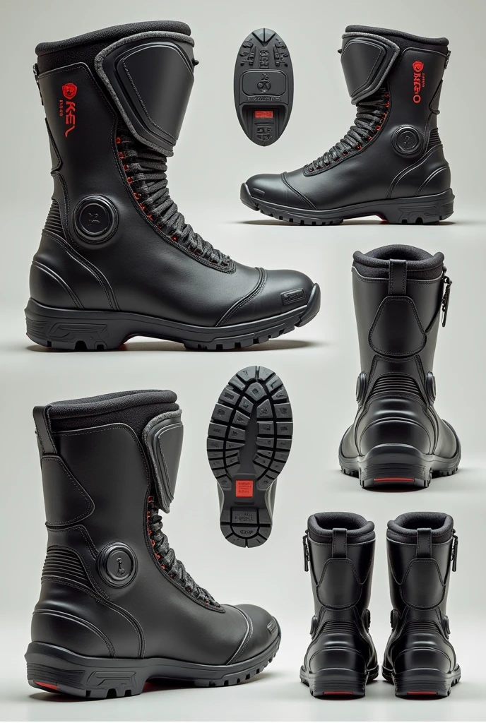motorbike racing boots show every side of boots in multiple pictures 