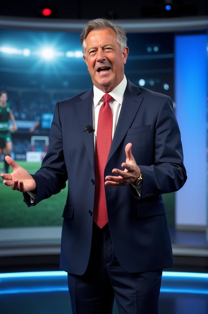 Man giving sports news 