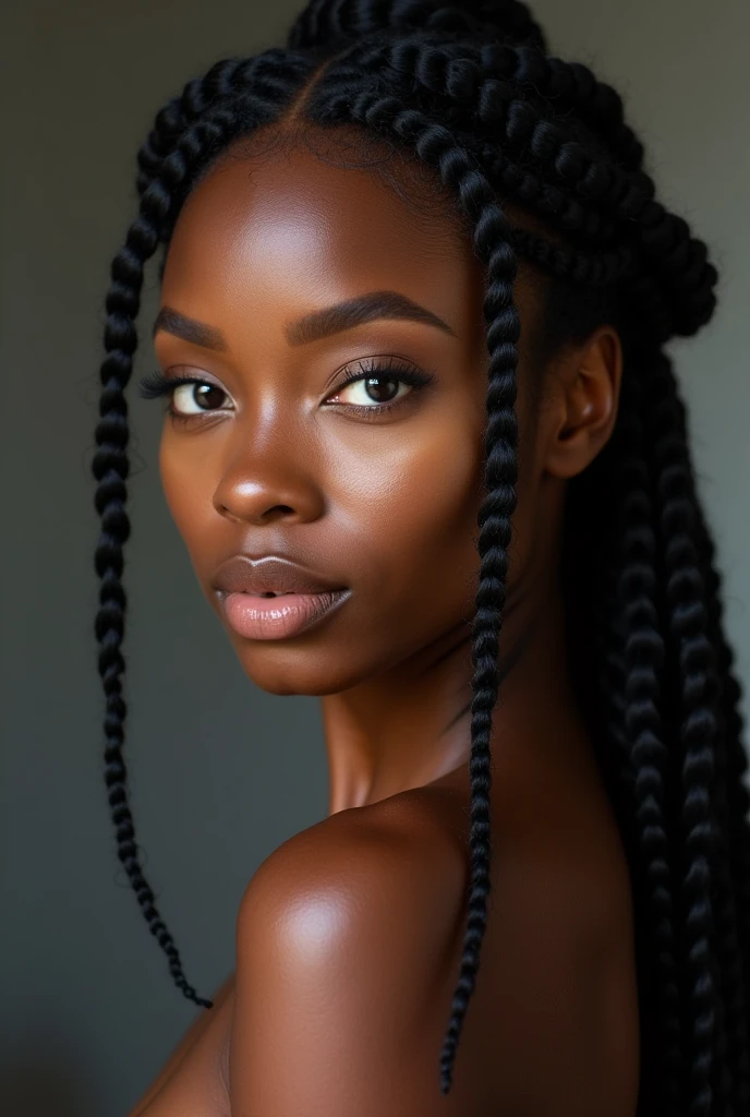 Beautiful black woman with styled braids
