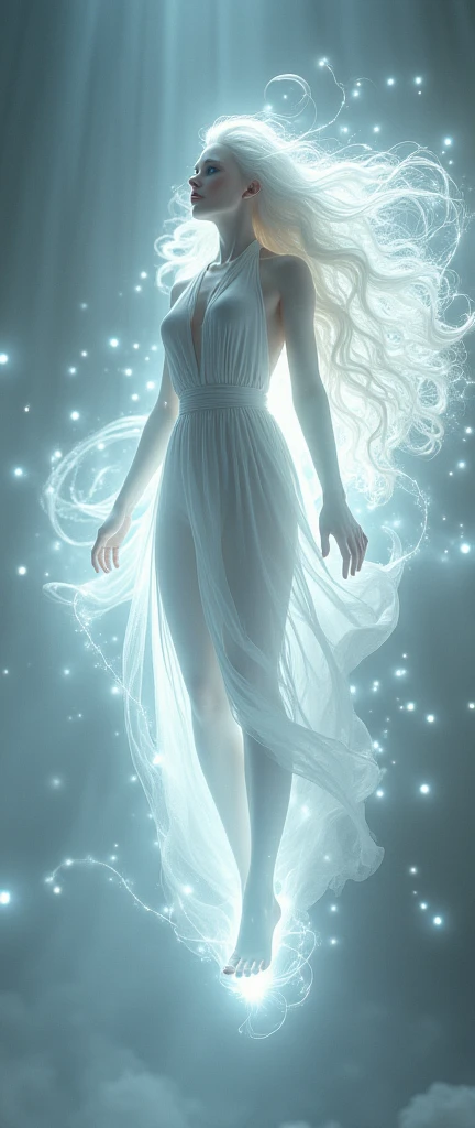(masterpiece,Distinguished Quality,Mirror-like,Cinematic Experience,insanely detailed,absurdres),8k,wallpaper,(Ray Tracing),1 female,,Beautiful Shii Women,(God the Lady of Light is floating in the air:2.0),(front:2.0),(A body made up of white light particles:2.0),BREAK(White Hair:2.0),(White skin:2.0),Portrait of a goddess,(god々Shii:2.0),(fantasy digital art:2.0),(Upper body close-up:2.0),(super sexy:2.0),(Diffuse reflection of light:2.0),BREAK(The background is the beautiful Aurora:2.0),(Beautiful face,Detailed face,Beautiful skin texture:1.3,Beautiful Hair),(Detailed hands:2.0),(Beautiful hands:2.0)