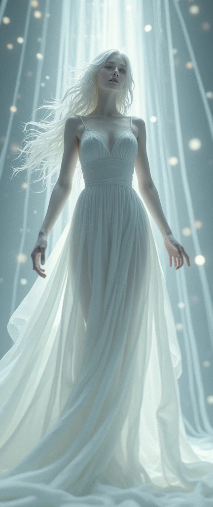 (masterpiece,Distinguished Quality,Mirror-like,Cinematic Experience,insanely detailed,absurdres),8k,wallpaper,(Ray Tracing),1 female,,Beautiful Shii Women,(God the Lady of Light is floating in the air:2.0),(front:2.0),(A body made up of white light particles:2.0),BREAK(White Hair:2.0),(White skin:2.0),Portrait of a goddess,(god々Shii:2.0),(fantasy digital art:2.0),(Upper body close-up:2.0),(super sexy:2.0),(Diffuse reflection of light:2.0),BREAK(The background is the beautiful Aurora:2.0),(Beautiful face,Detailed face,Beautiful skin texture:1.3,Beautiful Hair),(Detailed hands:2.0),(Beautiful hands:2.0)
