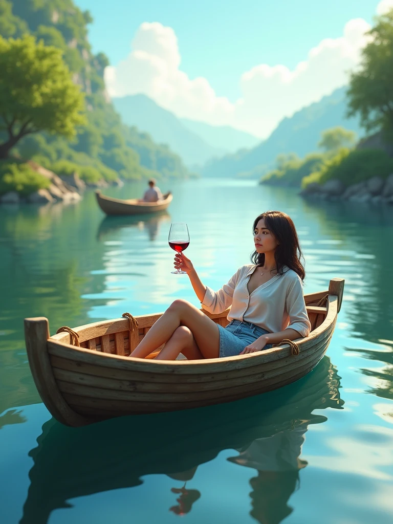 Put me in a boat and a glass of wine