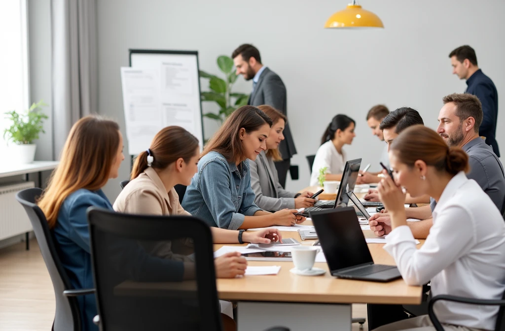 A group of American staff working in the office,8k HD resolution
