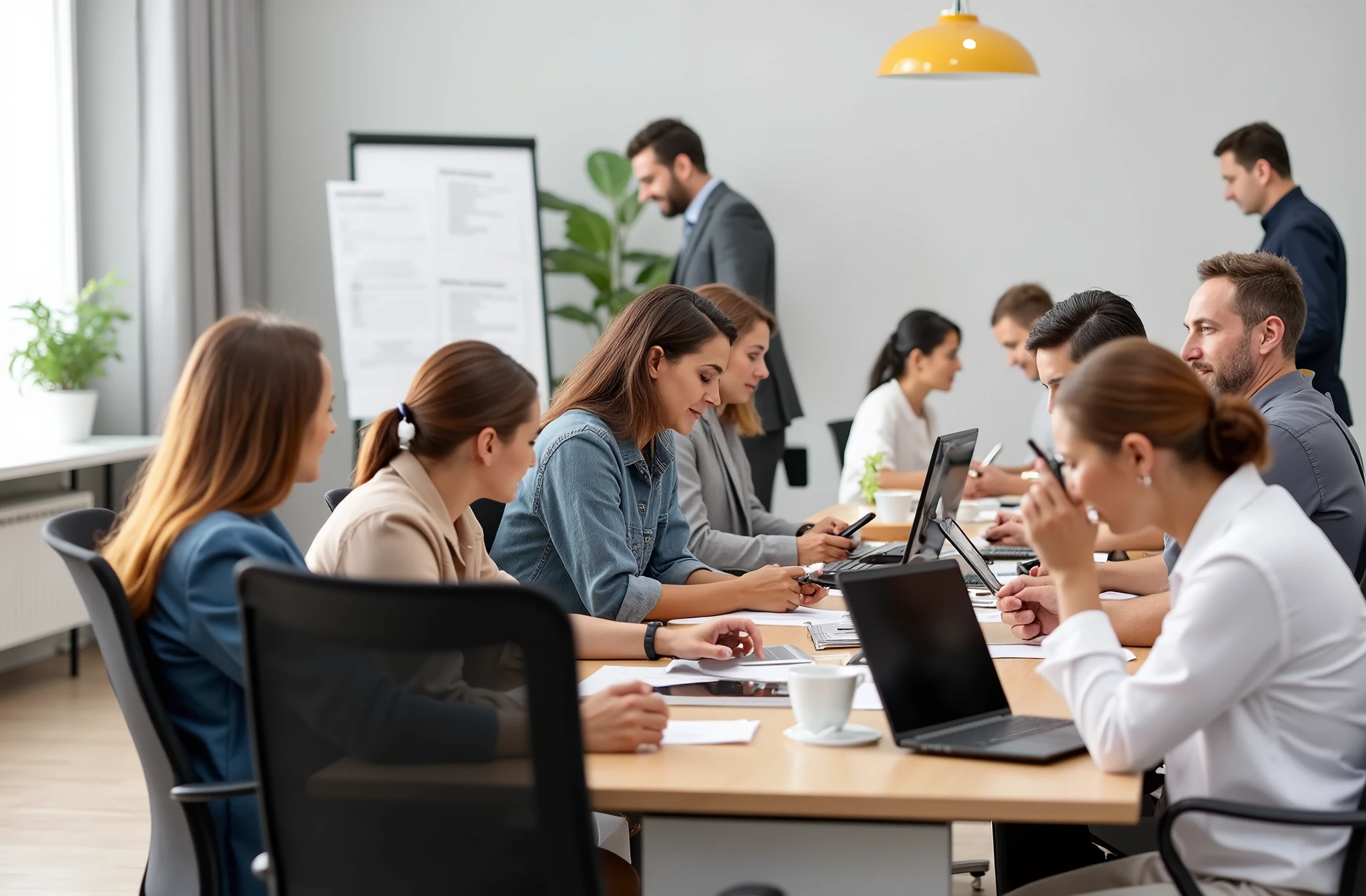 A group of American staff working in the office,8k HD resolution