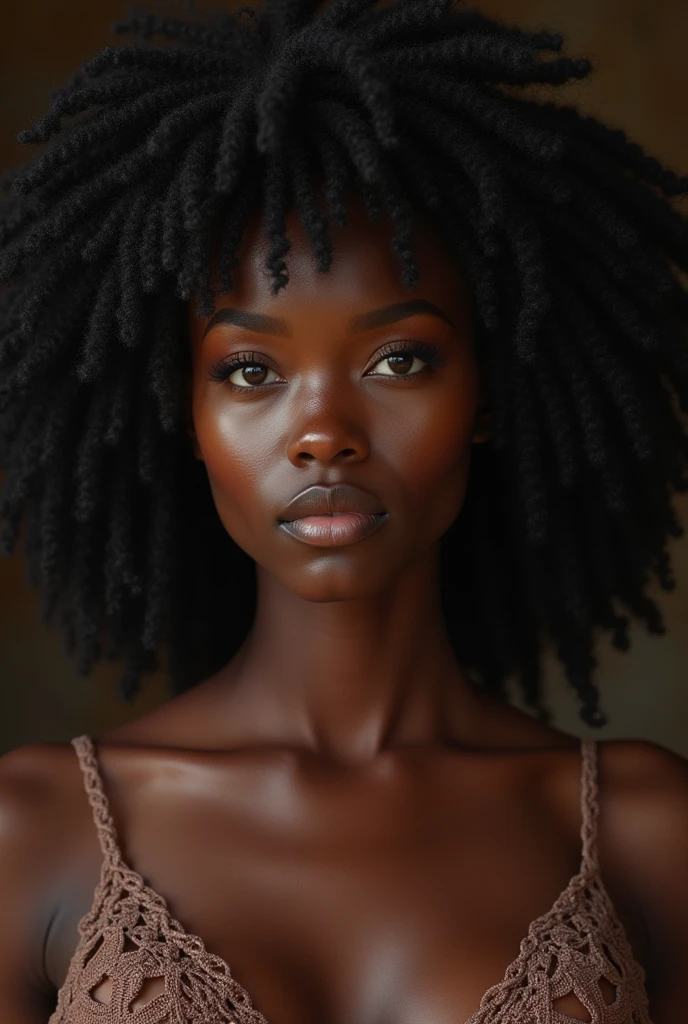 Beautiful black woman with crochet