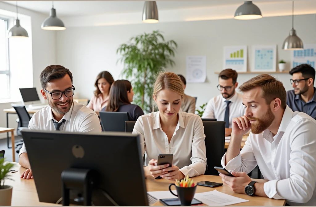 A group of American staff working in the office,8k HD resolution