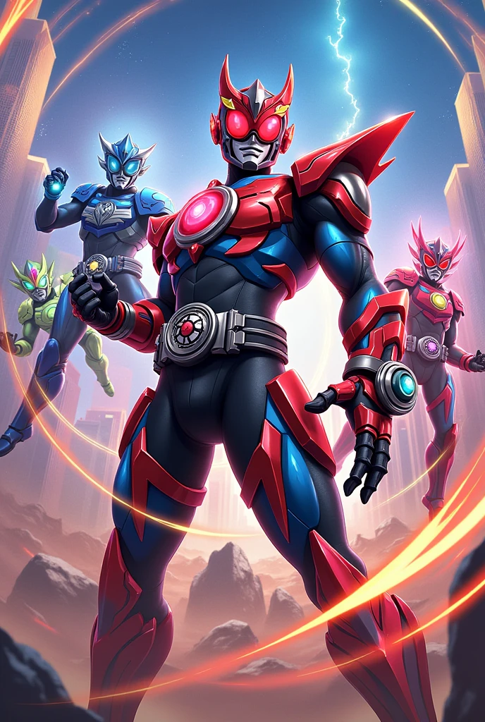 create a title related to spinning tops and kamen rider . the name is , Kamen Rider Spin Guardians