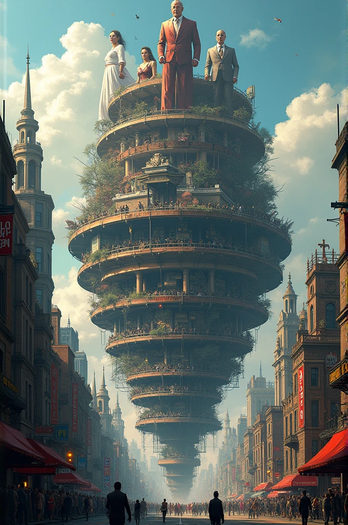 create a cool image that portrays what an urban hierarchy would be like