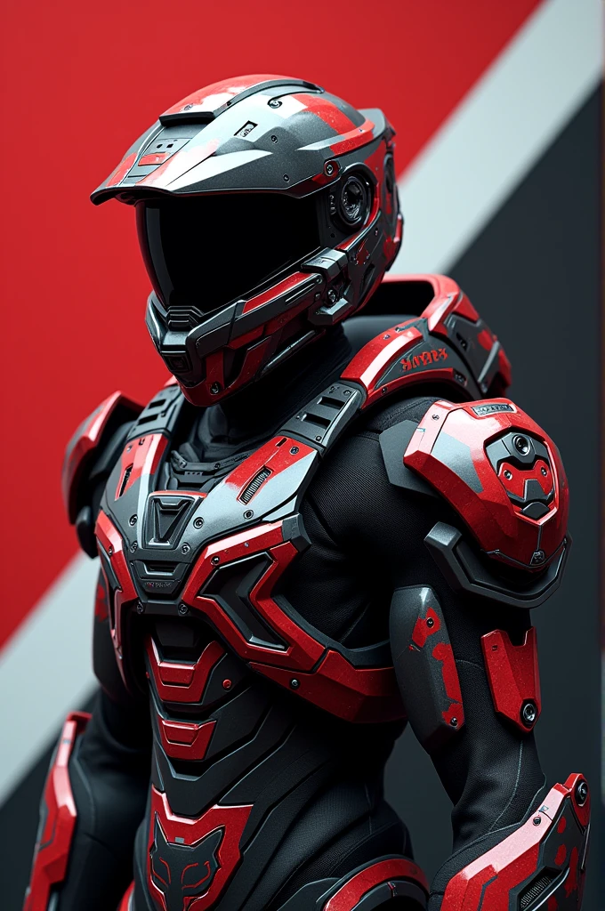 The Halo character mixed with the Fox RACING logo and contrasting with the color of the Honda Hornet Edition Special motorcycle