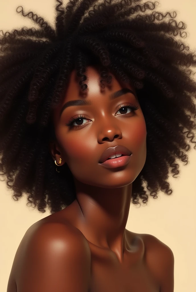 Beautiful black woman with 4c hair