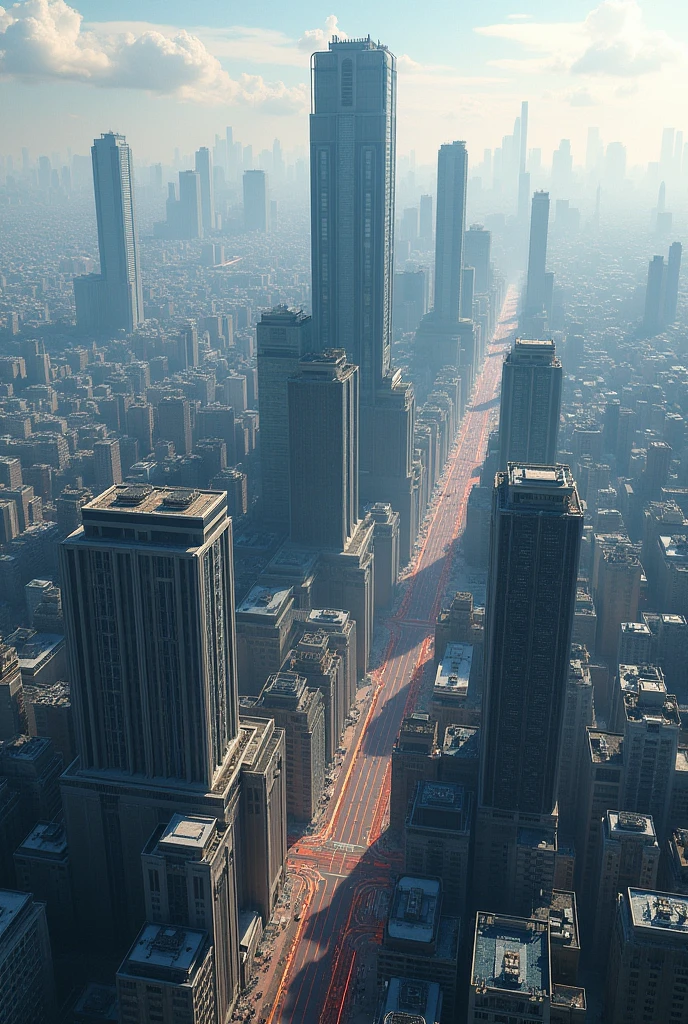 create something that portrays an urban hierarchy for a wallpaper background