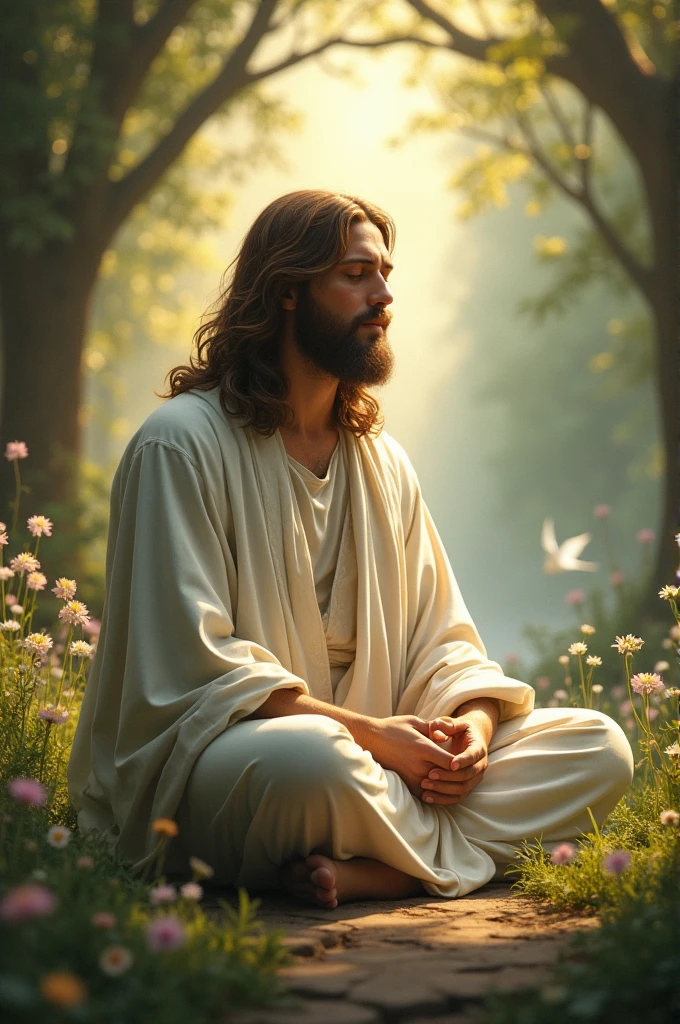 Jesus Christ meditating