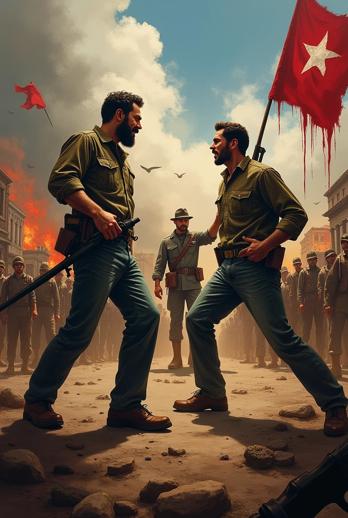 Fidel Castro and Che Guevara fighting Fulgencio Batista.
