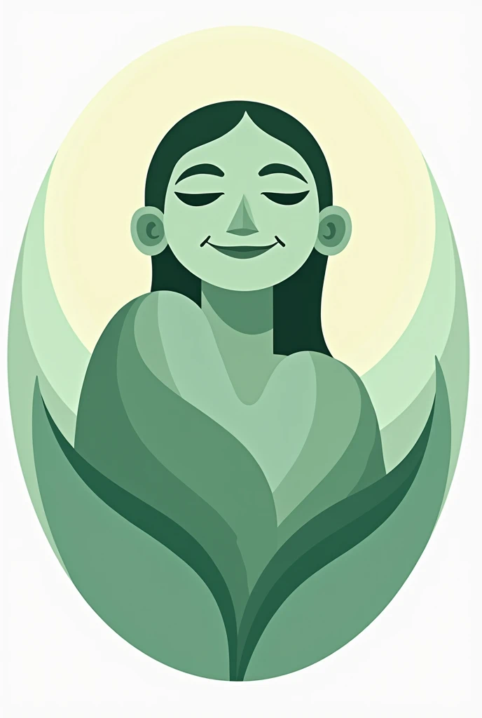 face brazilian indian tupa;
glad;
round logo;
green and white;
silhuette
