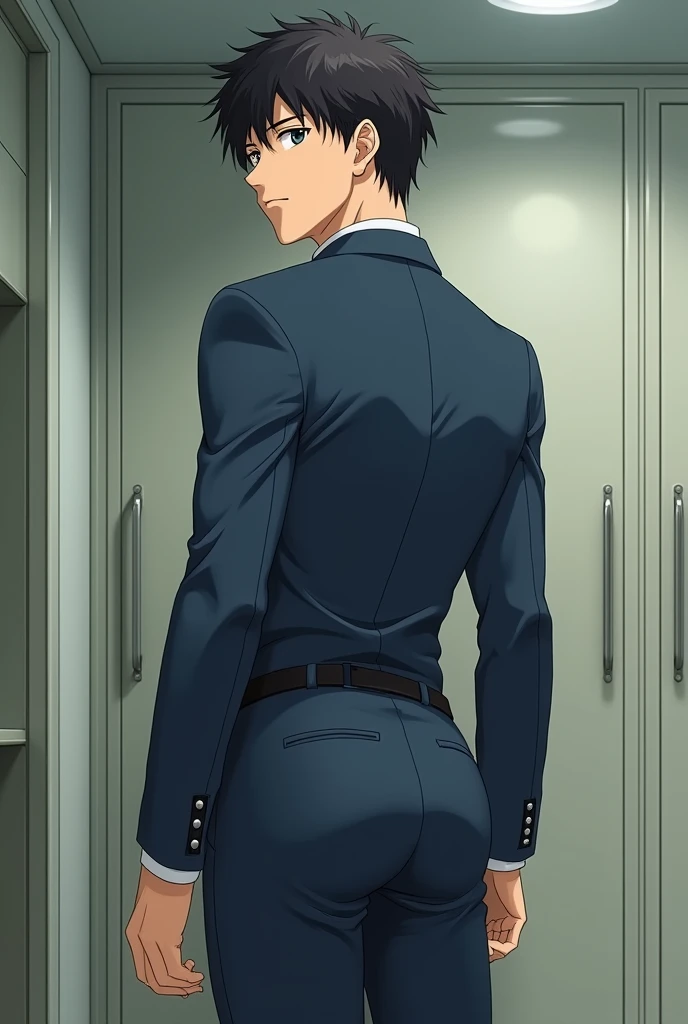 Itadori Yuji with big butt in his tight school clothes