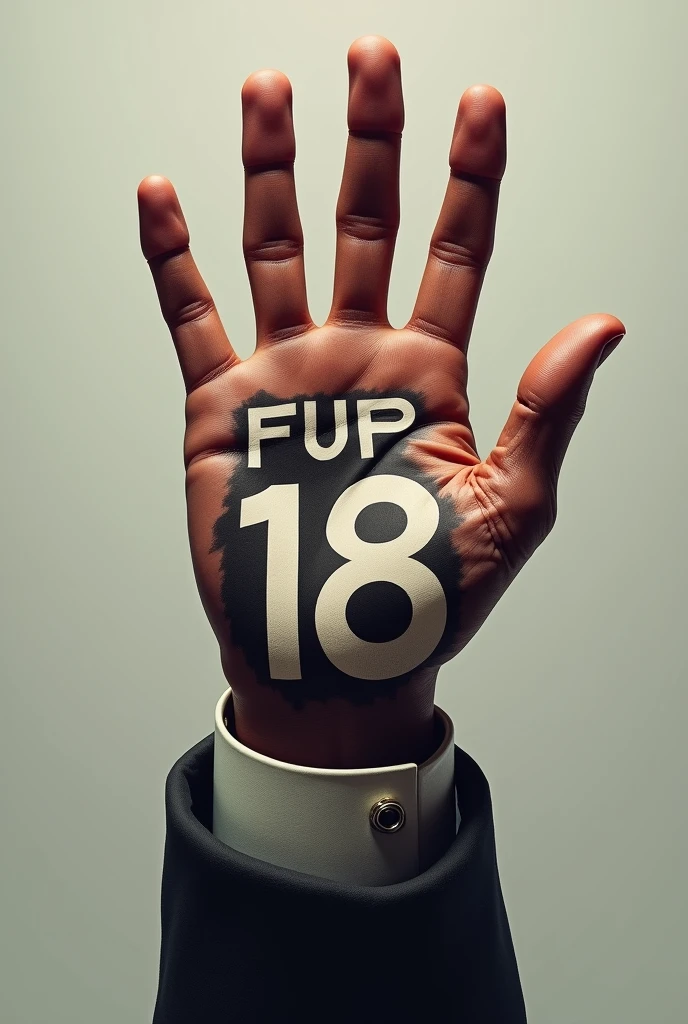 An image of a political hand with the name Fup and number 18