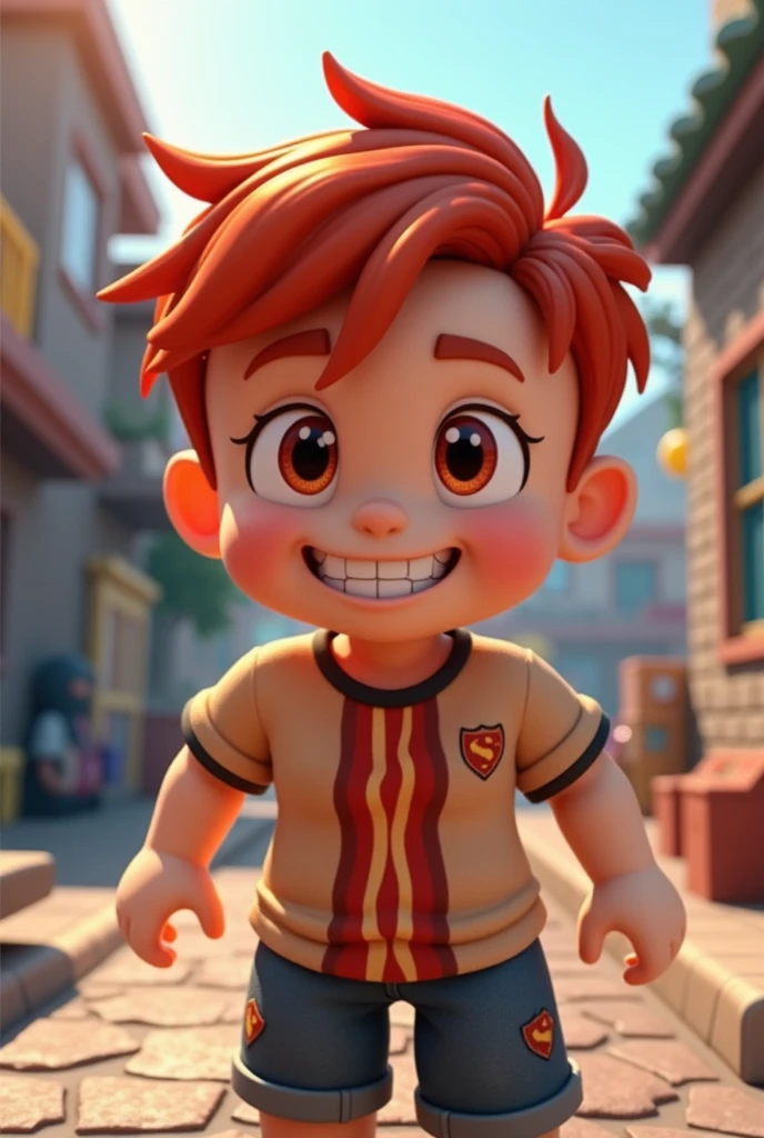 Bacon boy in roblox with red hair and boys shirt