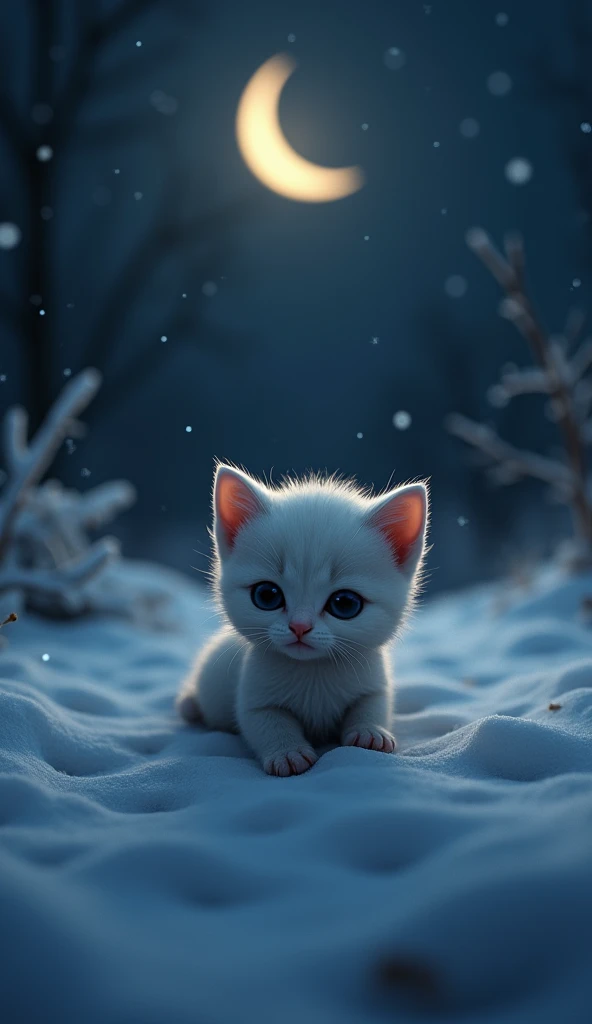 3D Kitten,In the cold night、Kittens are born。