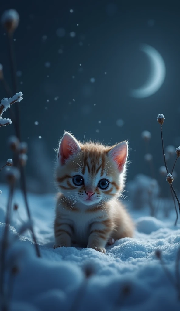 3D Kitten,In the cold night、Kittens are born。