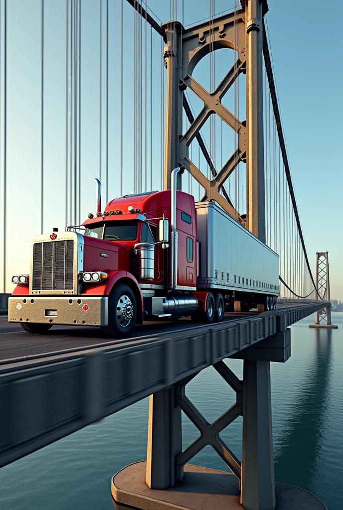 canadian truck on the bridge