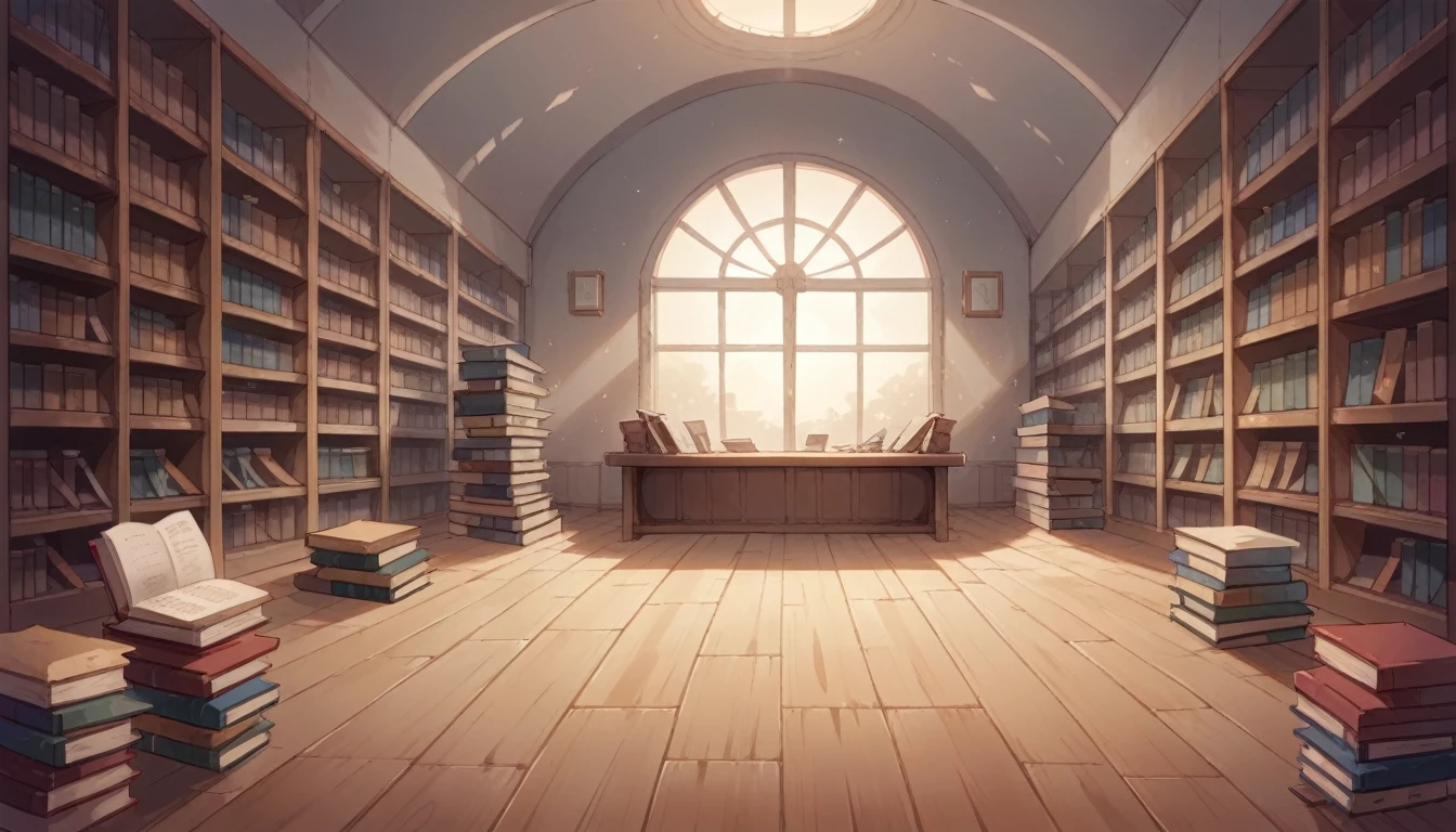 "A modern school library with a clean, minimalist design. The space is open and airy, with high ceilings and large windows that let in plenty of light. The bookshelves are sleek and organized, filled with a variety of books. There are several study tables and comfortable seating areas scattered throughout, some with students quietly working or reading. The floor is carpeted in a soft, neutral color, and the walls are adorned with abstract art. At one end of the library, there's a small, glass-walled reading room with more seating and a view of the school courtyard. The overall atmosphere is calm, quiet, and sophisticated, perfect for studying or relaxing."