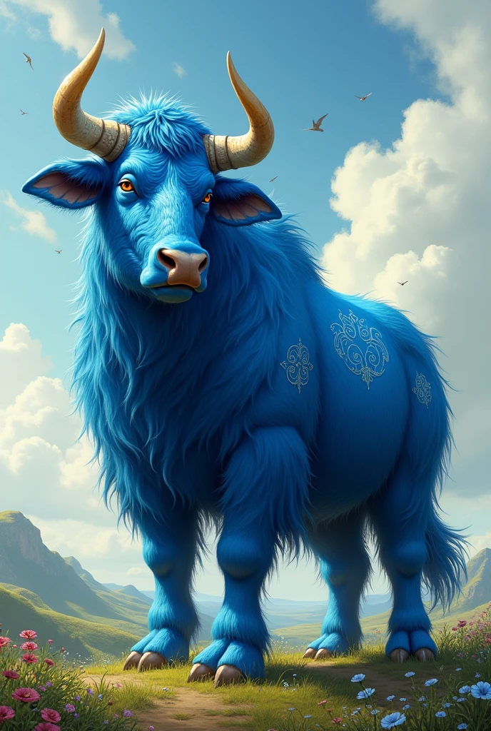 Create a blue ox