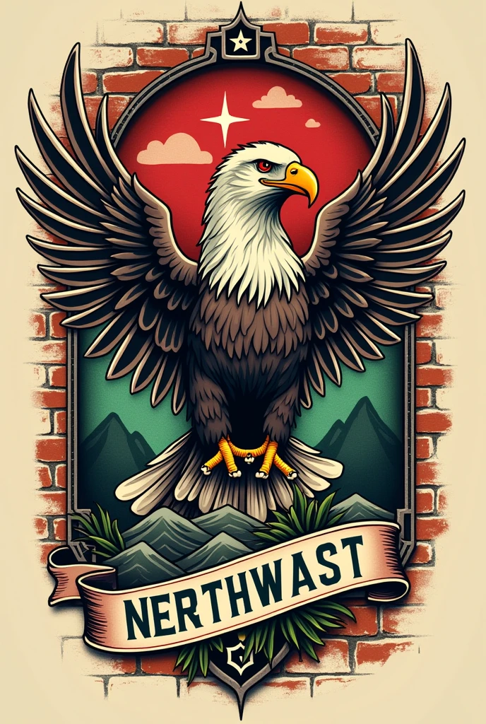 an old school tattoo design about the northeast