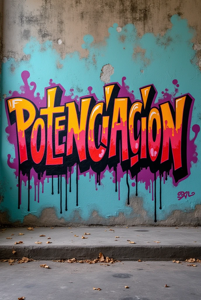 Make a graffiti with the word POTENCIACION in Spanish in a straight line
