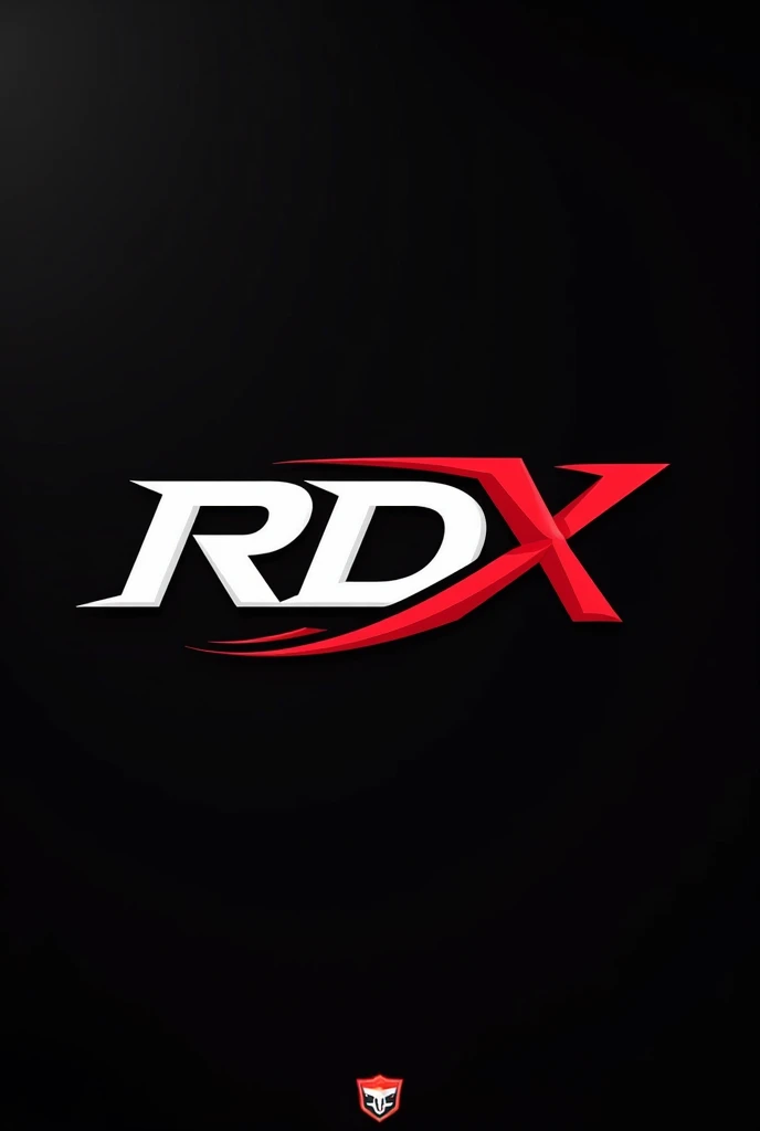 Give me a esport org logo with the theme of black white red that shows RDX