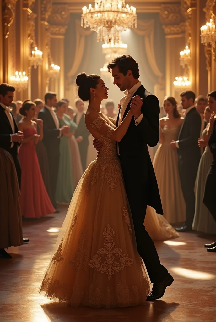 Bridgerton Ball. Rihanna, as Duchess, Dancing with Luke Thompson