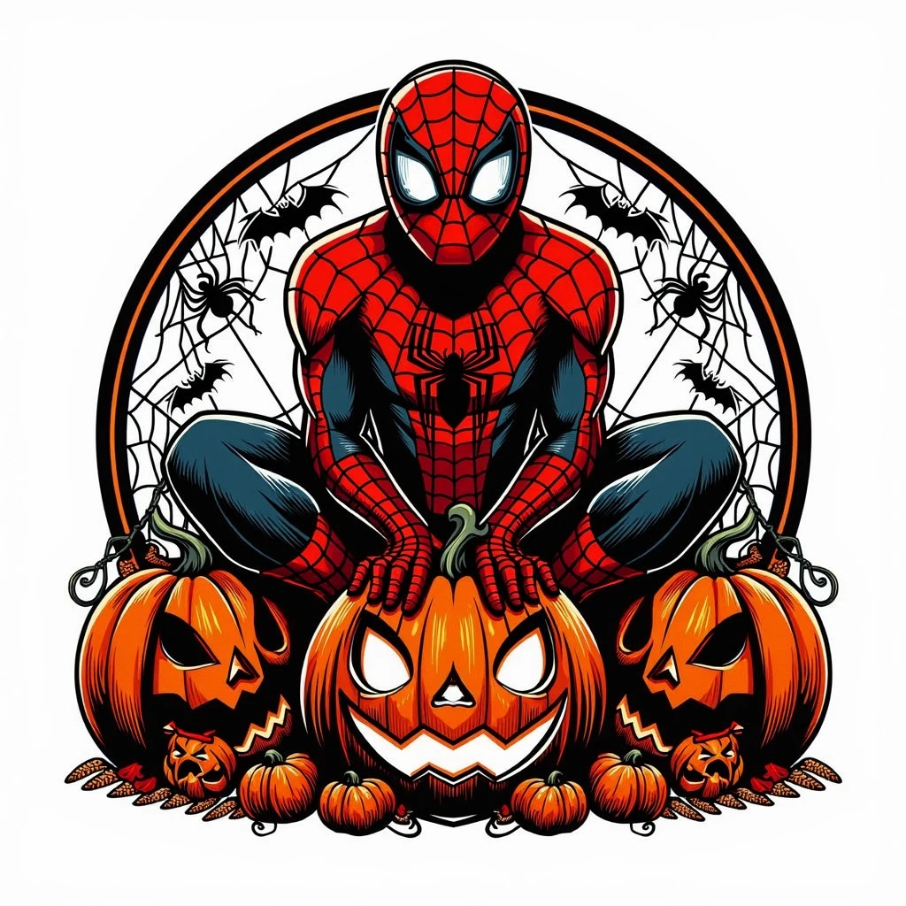 Spider - Man halloween sublimation, vector art, ArtStation 4K, cg arte

