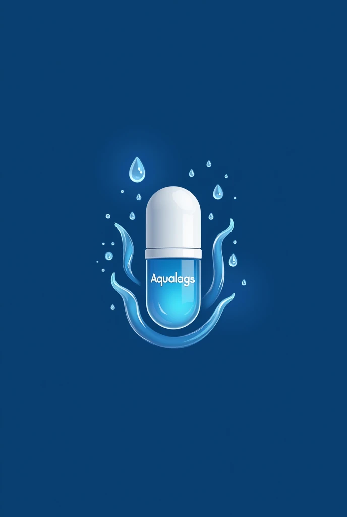 Description of the logo:
Brand Name: Aqualags Main Color: Blue Style: Modern, deep, and professional Elements: Water droplets, purification, the name designed with water-like letters, and a white capsule with "Aqualags" (suggesting a connection to water).