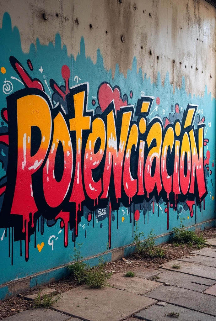 Make a graffiti with the word POTENCIACION in Spanish in a straight line