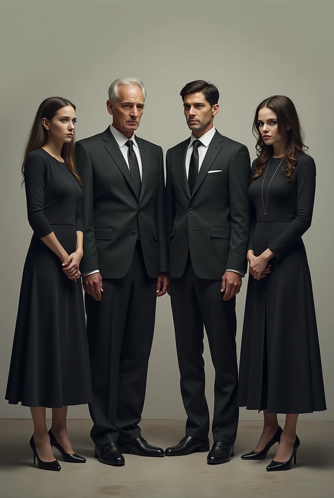 Dress, Two men and two women, Solemn