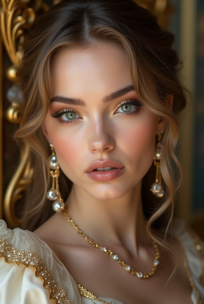 Versailles-inspired makeup with delicate details