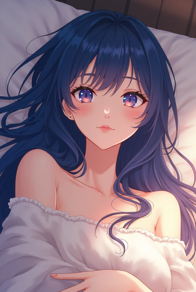 Hinata hyuga a beautiful young woman with long blue hair wearing a pink leggings and short skirt, lying on a bed, extremely detailed beautiful face, detailed eyes, detailed nose, detailed lips, detailed skin, detailed hair, intricate details, highly detailed, ultra-detailed, hyper realistic, photorealistic, masterpiece, cinematic lighting, soft lighting, warm colors, pastel colors, delicate, elegant, serene, peaceful, relaxing atmosphere