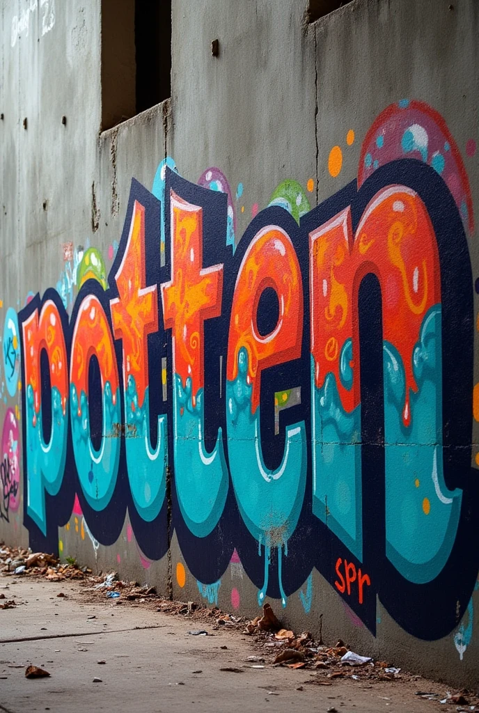 Make a graffiti with the word POTENCIACION in Spanish in a straight line 