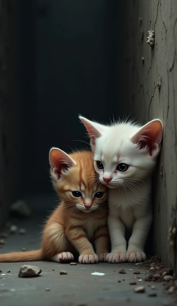The kittens lost their mother、Alone。