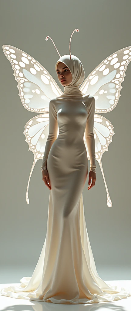 The most beautiful,thin,most pretty and clever Malaysian muslimah adult girl wears butterfly lycra turtleneck unitard catsuit covered with white polkadots with a pair of wings.She always wear butterflylycra dancewear stretchy hijab covered with white polkadots with a pair of long antennae.