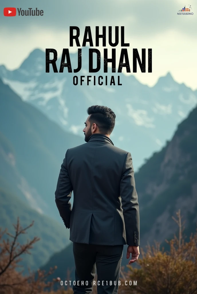 यूट्यूब बैनर सिंगर राहुल राजधानी ऑफिसियल लिखा हुआ हो पहाड़ वाला हो 1750×1450