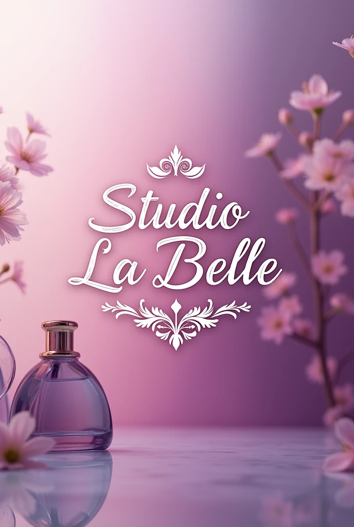 Create a logo for a beauty salon called "Studio La Belle" with the colors pink and purple. It is not to write ANYTHING BUT "Studio La Belle"