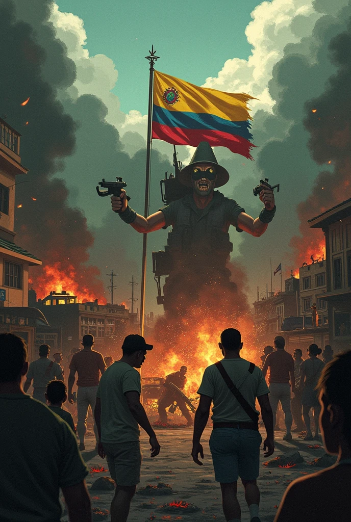 An image that illustrates ???????? in Colombia in an animated style
