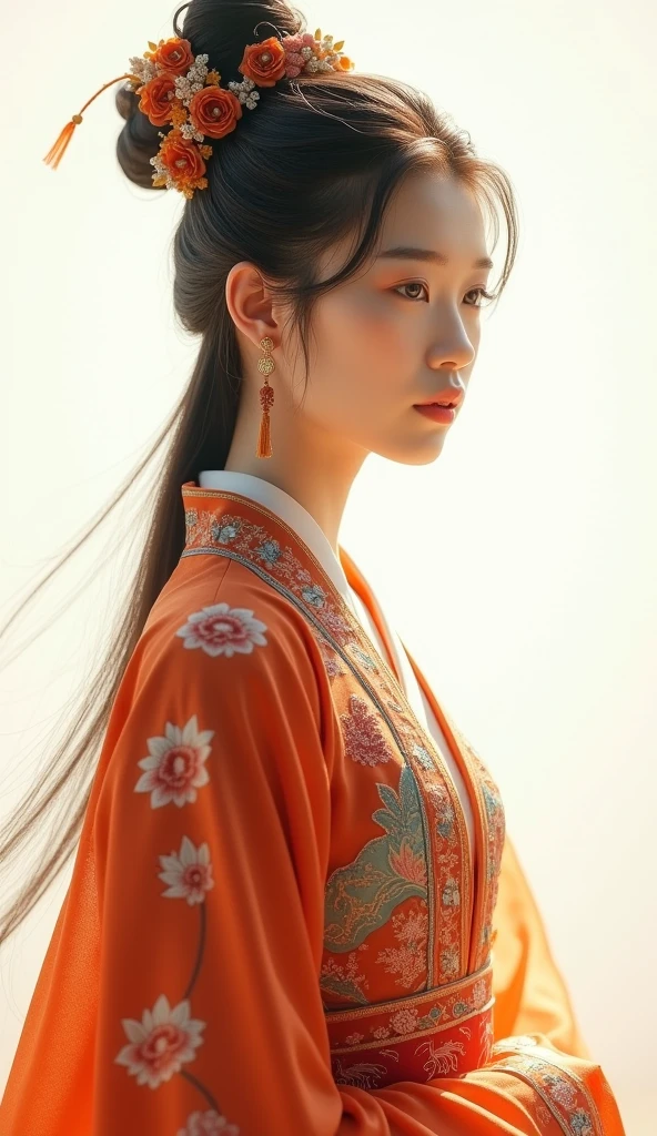 girl, ancient chinese costume, whole body, sunlight, Clear Face, Clean white background, masterpiece, Super Detail, A magnificent composition, Ultra HD, high quality, Very detailed, Official Art, Uniform 8k wallpaper, Super Detail, 32K