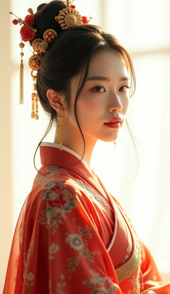 girl, ancient chinese costume, whole body, sunlight, Clear Face, Clean white background, masterpiece, Super Detail, A magnificent composition, Ultra HD, high quality, Very detailed, Official Art, Uniform 8k wallpaper, Super Detail, 32K